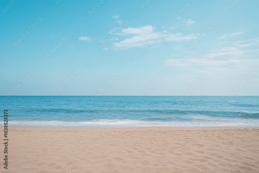 serene beach landscape with calm ocean waves and clear sky serene beach landscape with calm ocean waves and clear sky