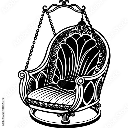 realistic luxurious swing chair 
