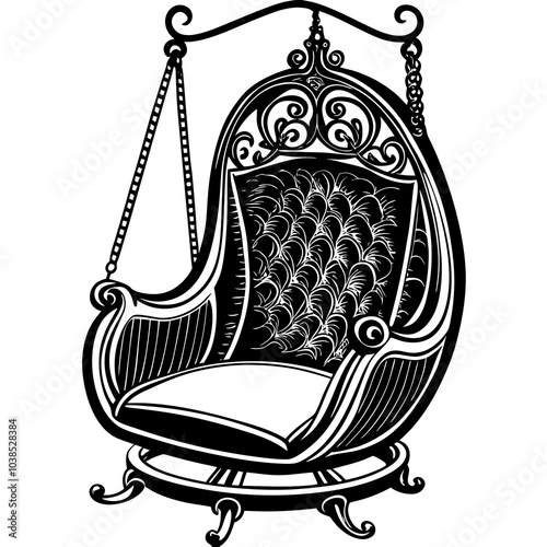 realistic luxurious swing chair 