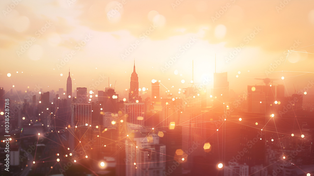 Evening Skyline with Soft Lights and Bold Colors
Evening Skyline with Soft Lights and Bold Colors