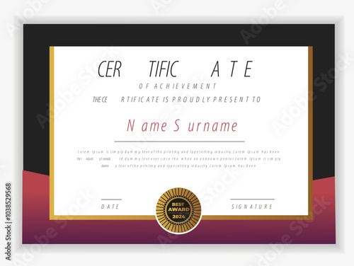 Creative certificate appreciation, certificate achievement template, award, achievement, certificate of recognition, excellence, certificate border, completion template certificate design template