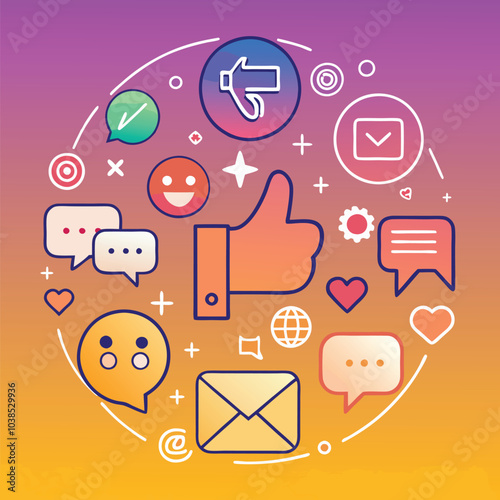 Minimalist outline style social media logos collection. Generative AI.