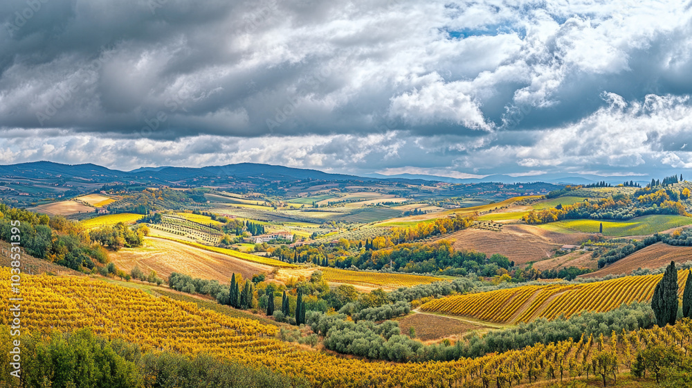 Fototapeta premium Stunning Landscape with Scenic Views and Vibrant Colors