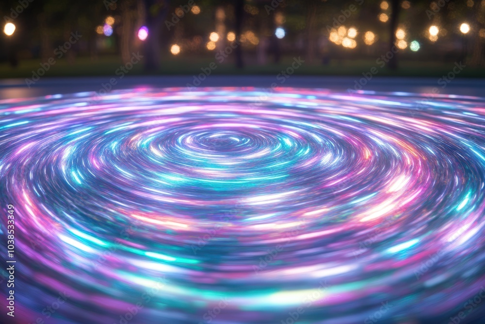 Fototapeta premium Colorful swirling water ripples