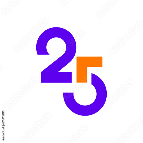 25 years creative logo vector eps