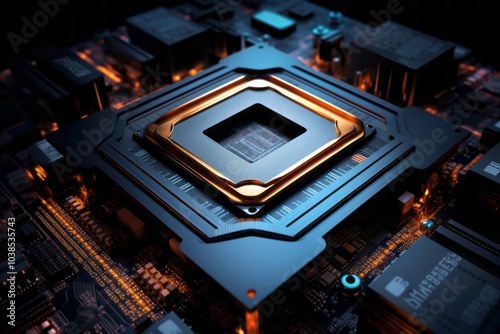 Obraz na płótnie Close up advanced processor core 