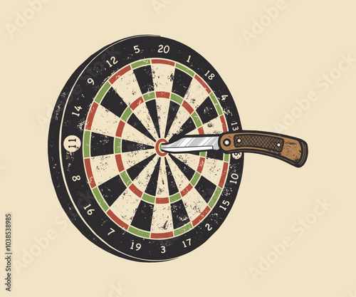 knife throwing target vector illustration