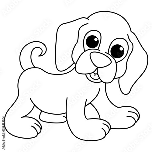 Funny Dog Cartoon Coloring Book