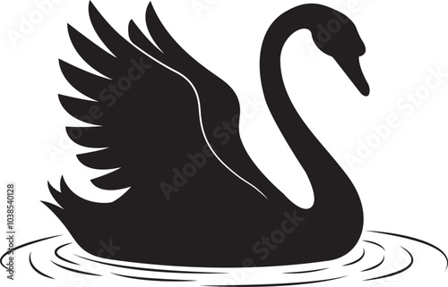 The silhouette of swan vector art