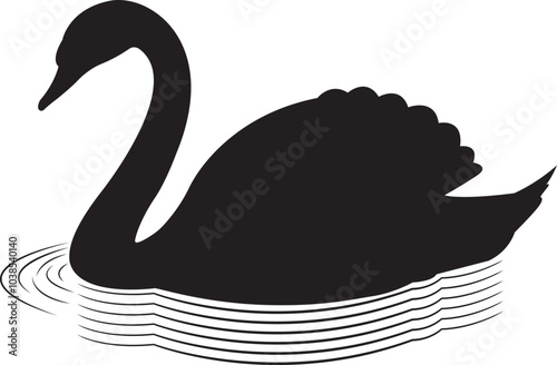 The silhouette of swan vector art