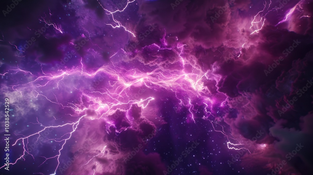 Purple Lightning Storm in Space Purple Lightning Storm in Space