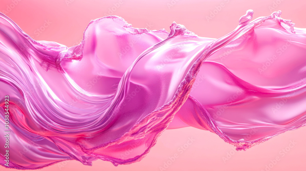 Pink liquid swirling and flowing on a pink background. Pink liquid swirling and flowing on a pink background.