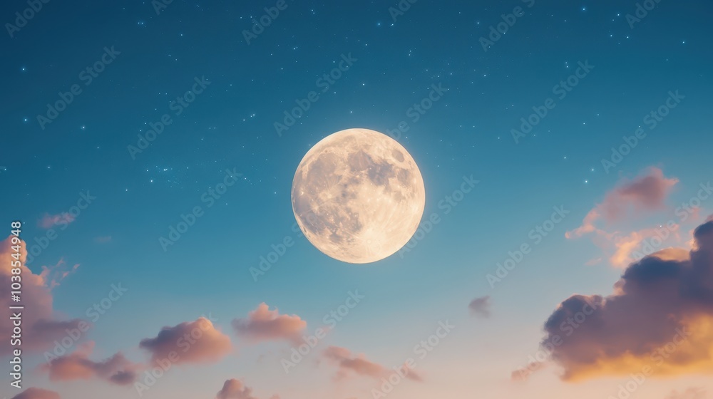 Stunning full moon in night sky with clouds Stunning full moon in night sky with clouds