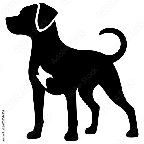 a single dog silhouette vector