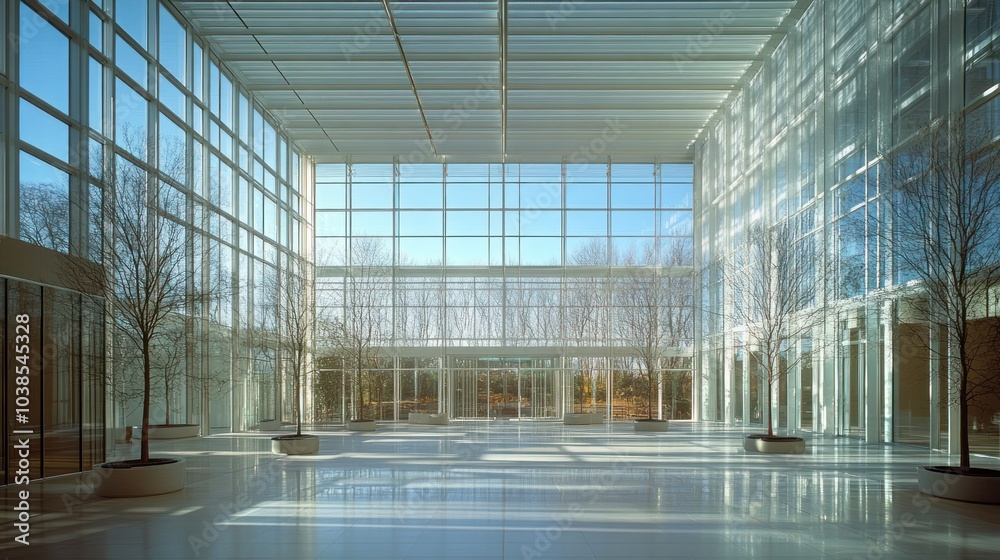 Modern Glass Atrium Interior Modern Glass Atrium Interior