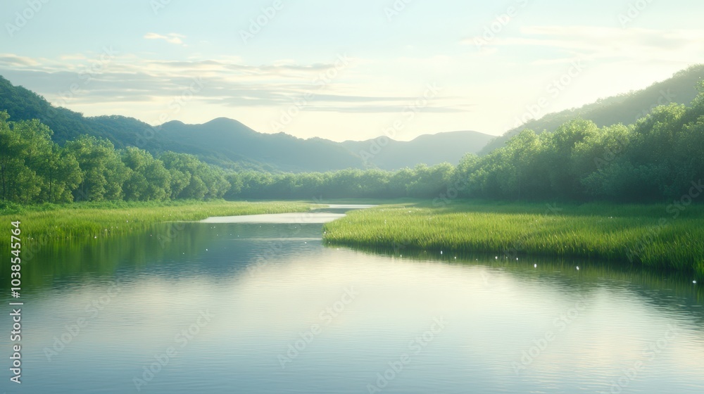 serene mountain lake landscape serene mountain lake landscape
