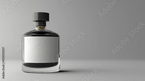 perfume container , bottle with blank label for copy space , isolated on white background 