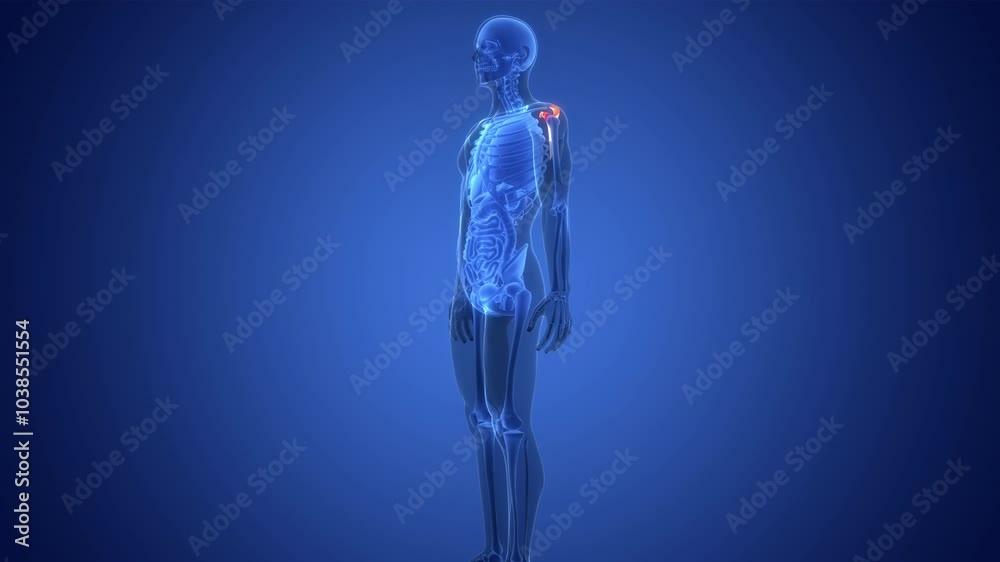 Scapula Animation Human Skeleton System Scapula Bone Joints Anatomy Animation Concept 素材庫 ...