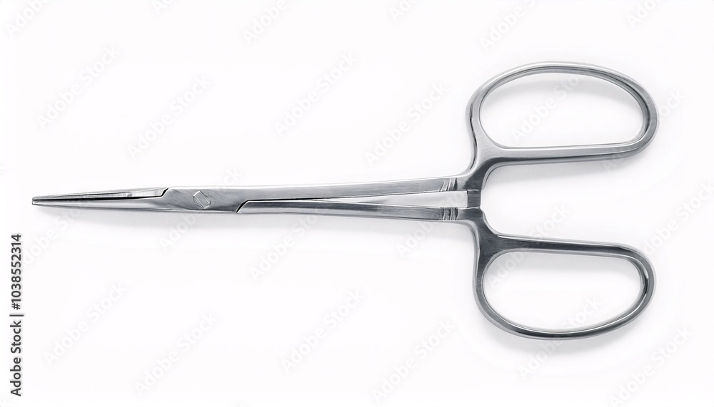 A Surgical scissors on isolate white background
