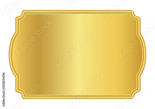 gold label banner, luxury golden frame, gold name plate