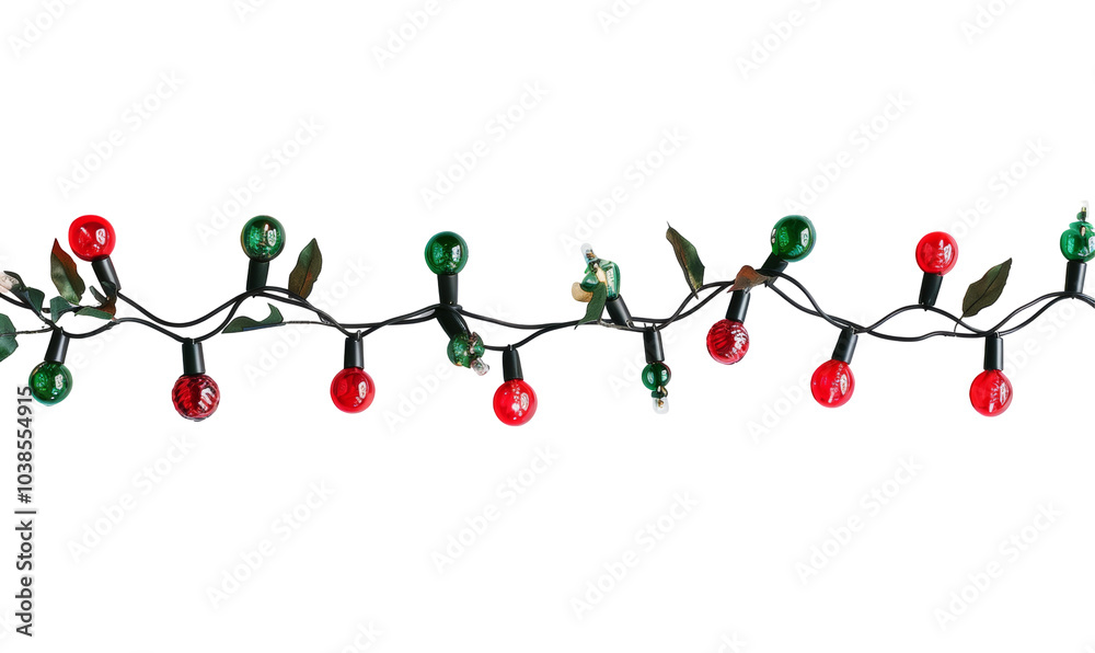 Christmas lights on white background or transparent Christmas lights on white background or transparent