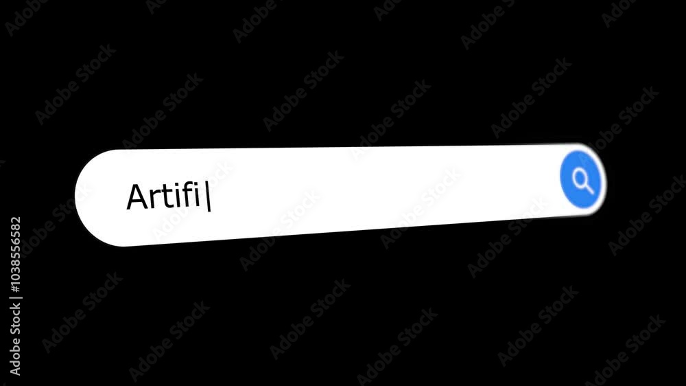 Artificial Intelligence typing internet browser search bar