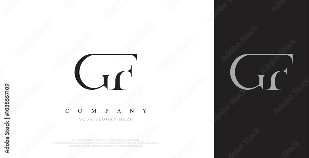 Initial GF Logo Design Vector 