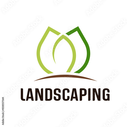 Flower logo with letters G and J in green color. Landscaping logo or can be used to represent Green and eco friendly environment 