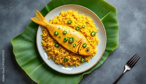 Khichuri with Shorshe Ilish – Bengali Mustard Fish with Spiced Rice (Bangladeshi Cuisine) photo