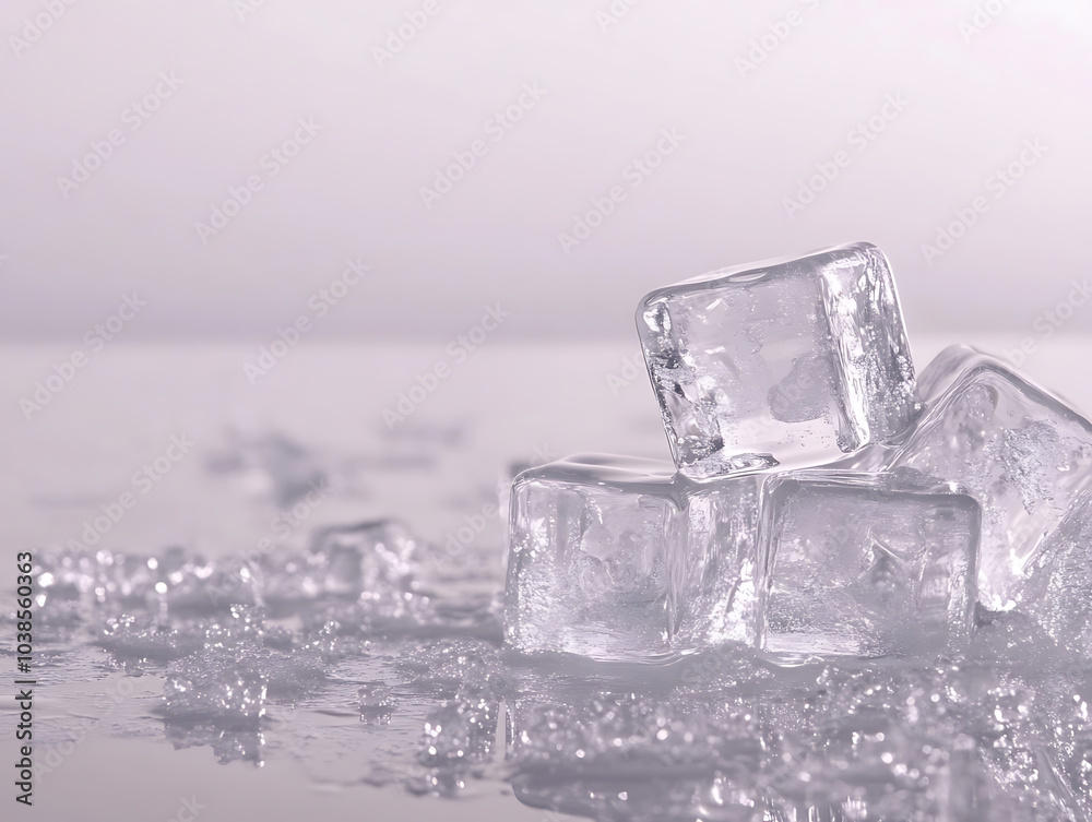 Crystal clear ice cubes illustration background Crystal clear ice cubes illustration background