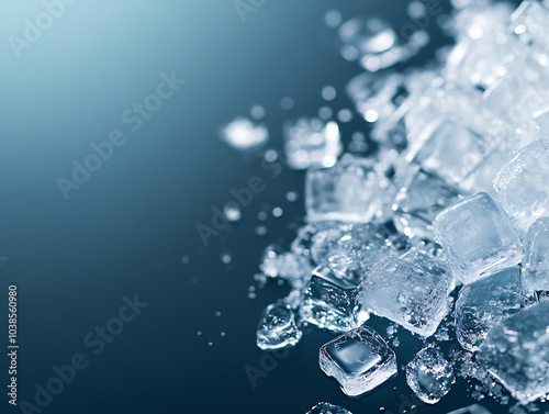 Crystal clear ice cubes illustration background