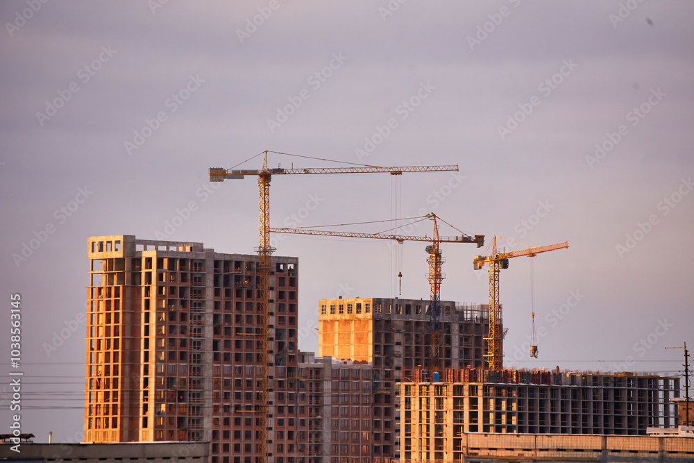 Urban Construction Site at Sunset Urban Construction Site at Sunset
