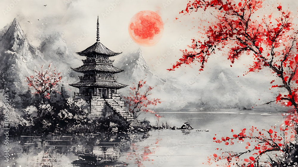 Fuji, wallpaper, a tall mountain and a beautiful castle view Fuji, wallpaper, a tall mountain and a beautiful castle view