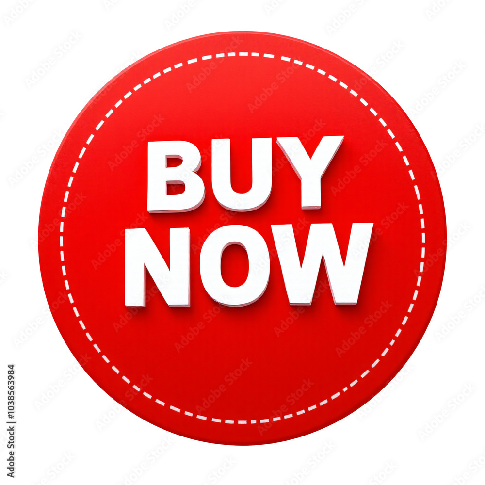 Red circle Buy Now Button, isolated from the white background Red circle Buy Now Button, isolated from the white background
