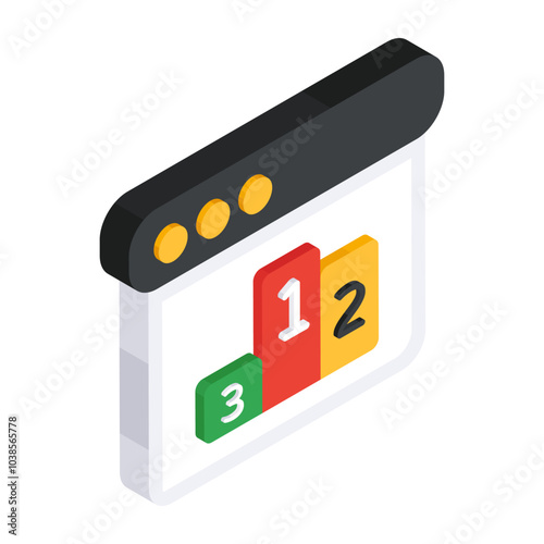 Position ranking board, icon of leaderboard
