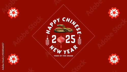 Chinese new year 2025 snake animal zodiac gift card 