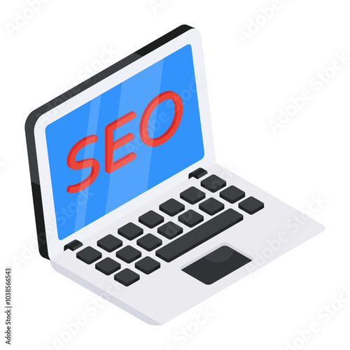 Conceptual flat design icon of search engine optimization 

