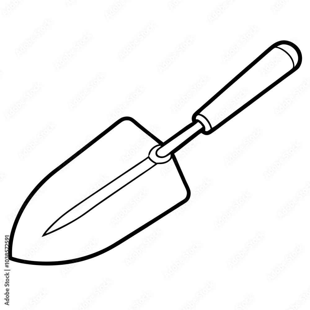 realistic Trowel line art
on a white background realistic Trowel line art
on a white background