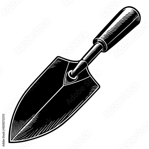 realistic Trowel silhouette 
 on a white background 