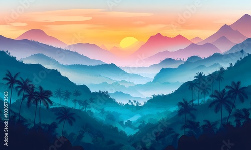 _Breathtaking_misty_sunrise_over_a_tropical_valley,generation AI