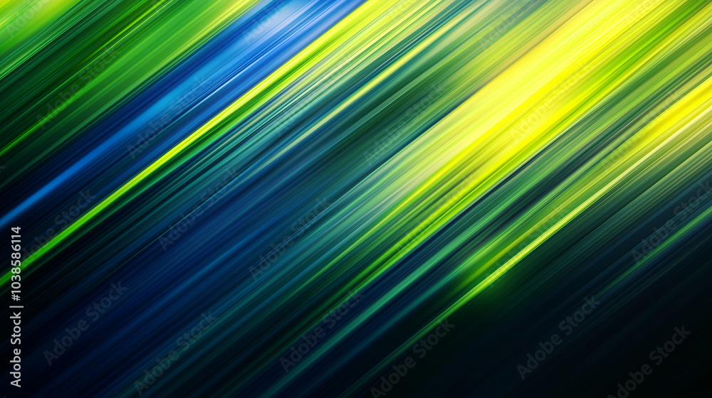 Abstract Green and Blue Light Streaks in Motion