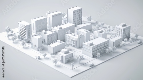 Minimalist 3D Cityscape Model