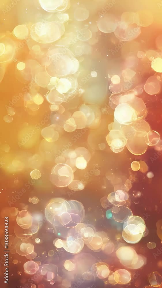 Dreamy bokeh lights in warm tones for elegant slow motion video background or commercial use