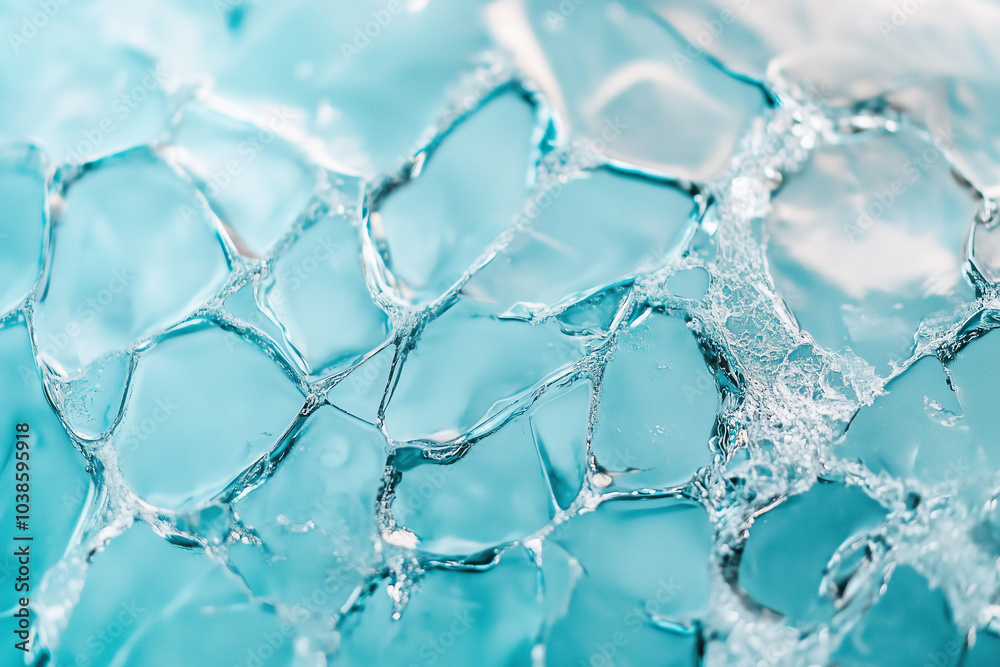 Frozen ice cracks close up detail texture cold winter background, blue tones. Frozen ice cracks close up detail texture cold winter background, blue tones.