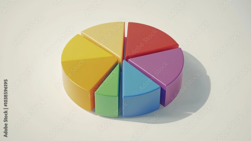 Obraz premium Colorful Pie Chart Model on Soft Background