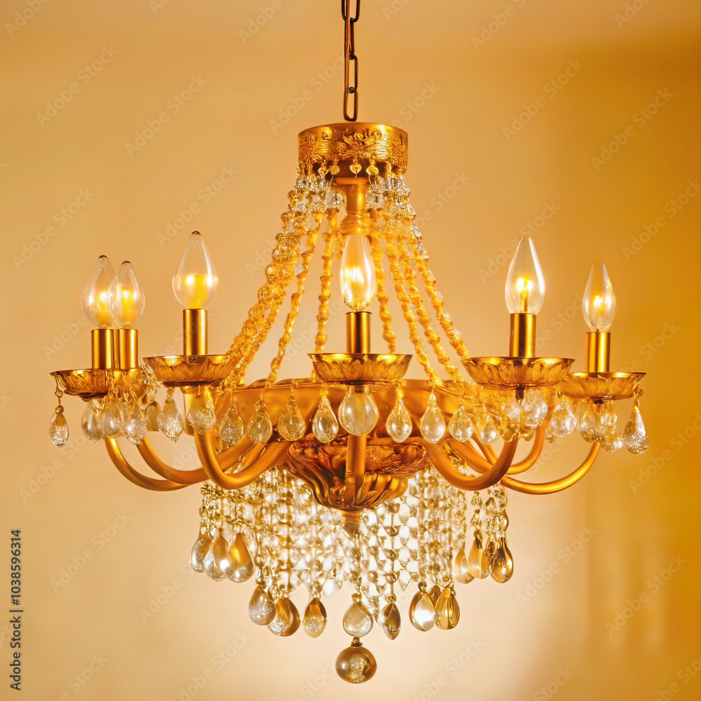 crystal chandelier isolated on white background