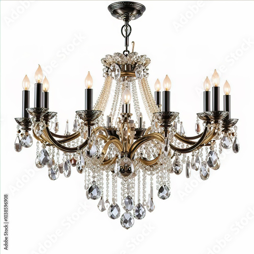 crystal chandelier isolated on white background