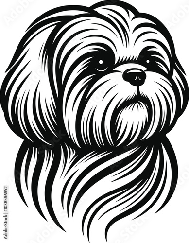 Shih Tzu poses a Charming vector silhouette Dog Design