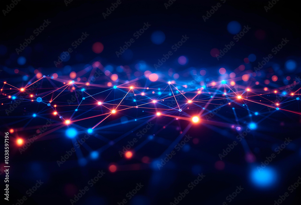 Points lumineux reliés dans l'espace	