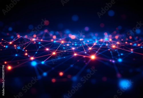 Points lumineux reliés dans l'espace	 photo